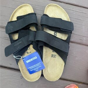 Birkenstock Black and Tan Men's Sandals